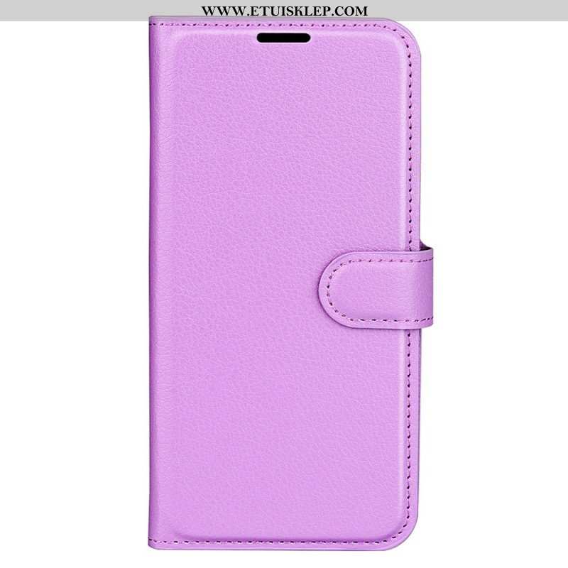 Etui Folio do Moto G73 5G Klasyczny Efekt Skóry Liczi